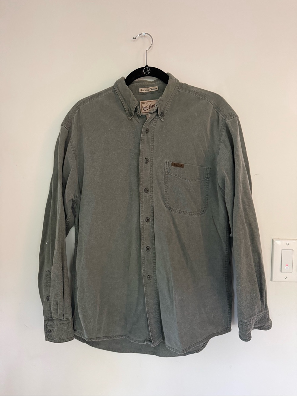 Woolrich Olive Green Button-Down Corduroy Shirt